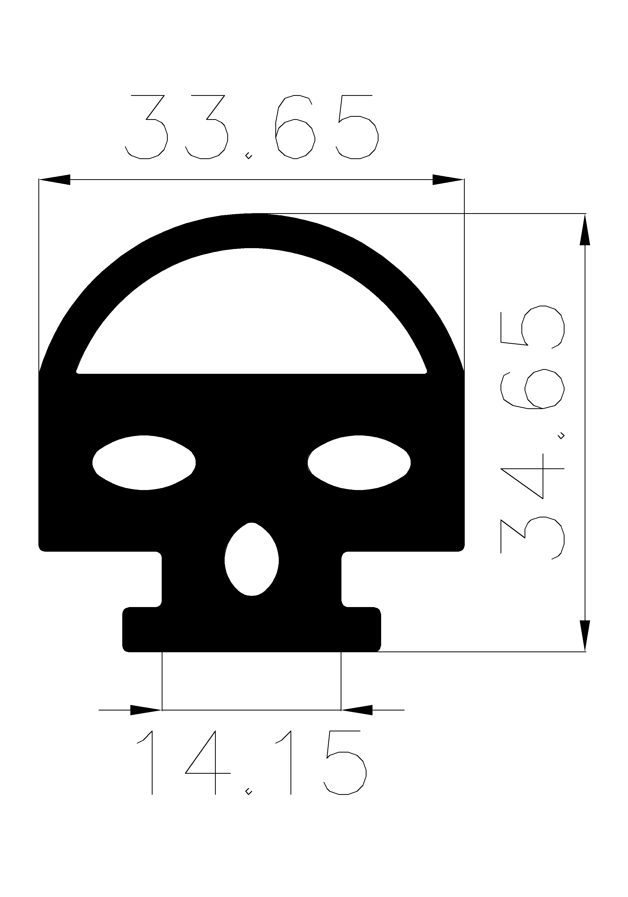 10370380KG - EPDM rubber profiles - Semi-circle, D-profiles