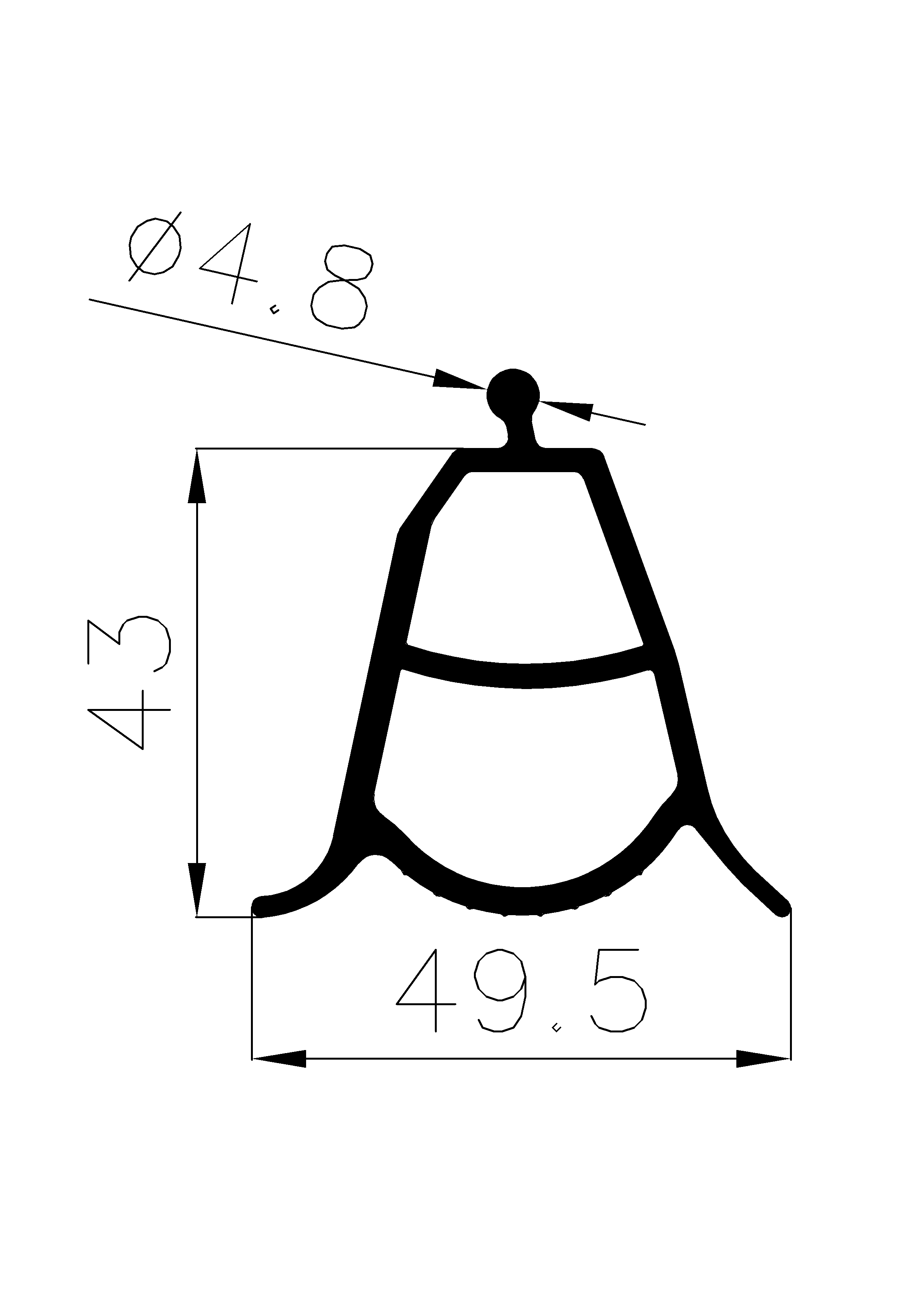 12000365KG - EPDM rubber profiles - Sliding door – finger-guard profiles