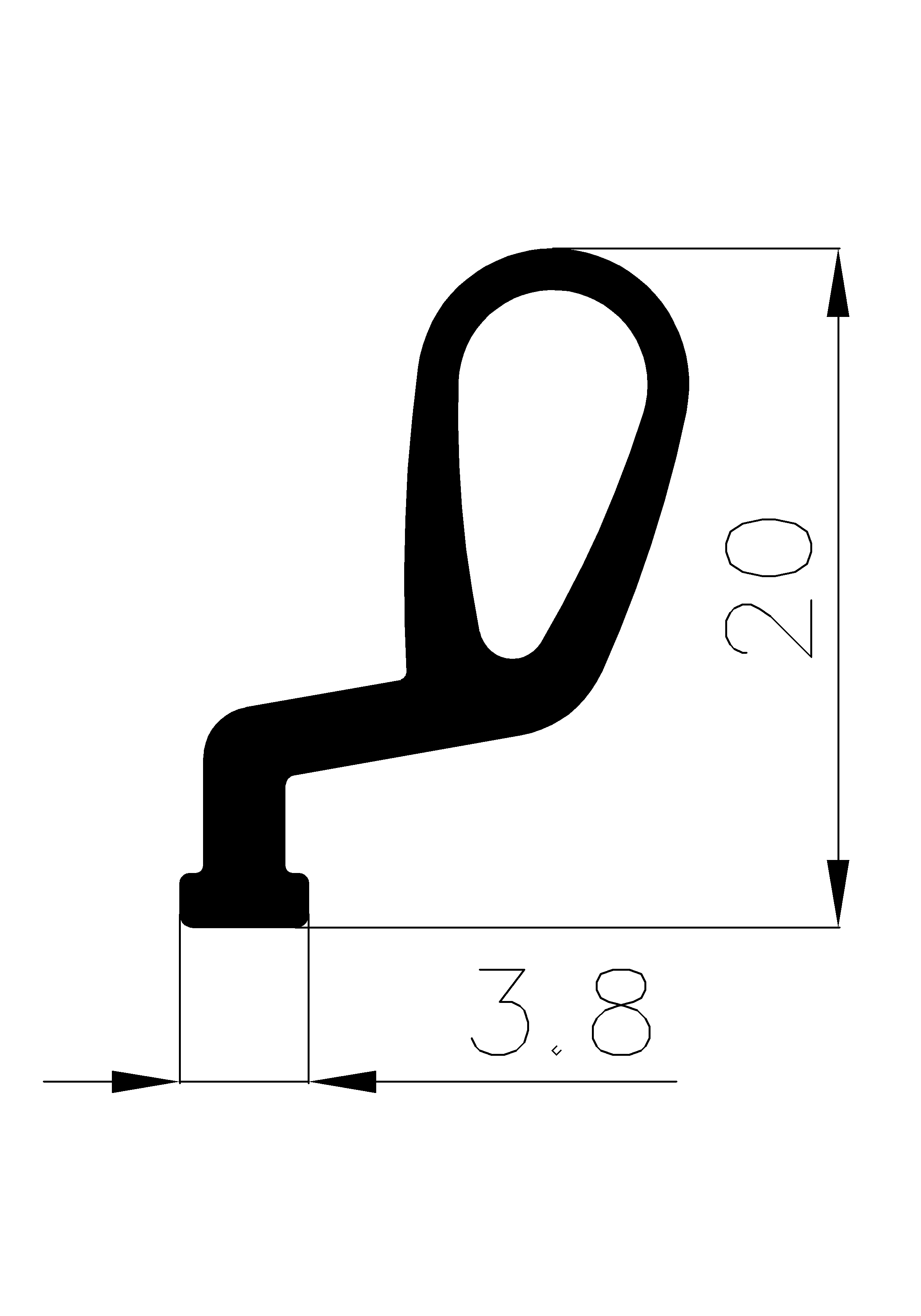 12080365KG - rubber profile - Door-frame profiles