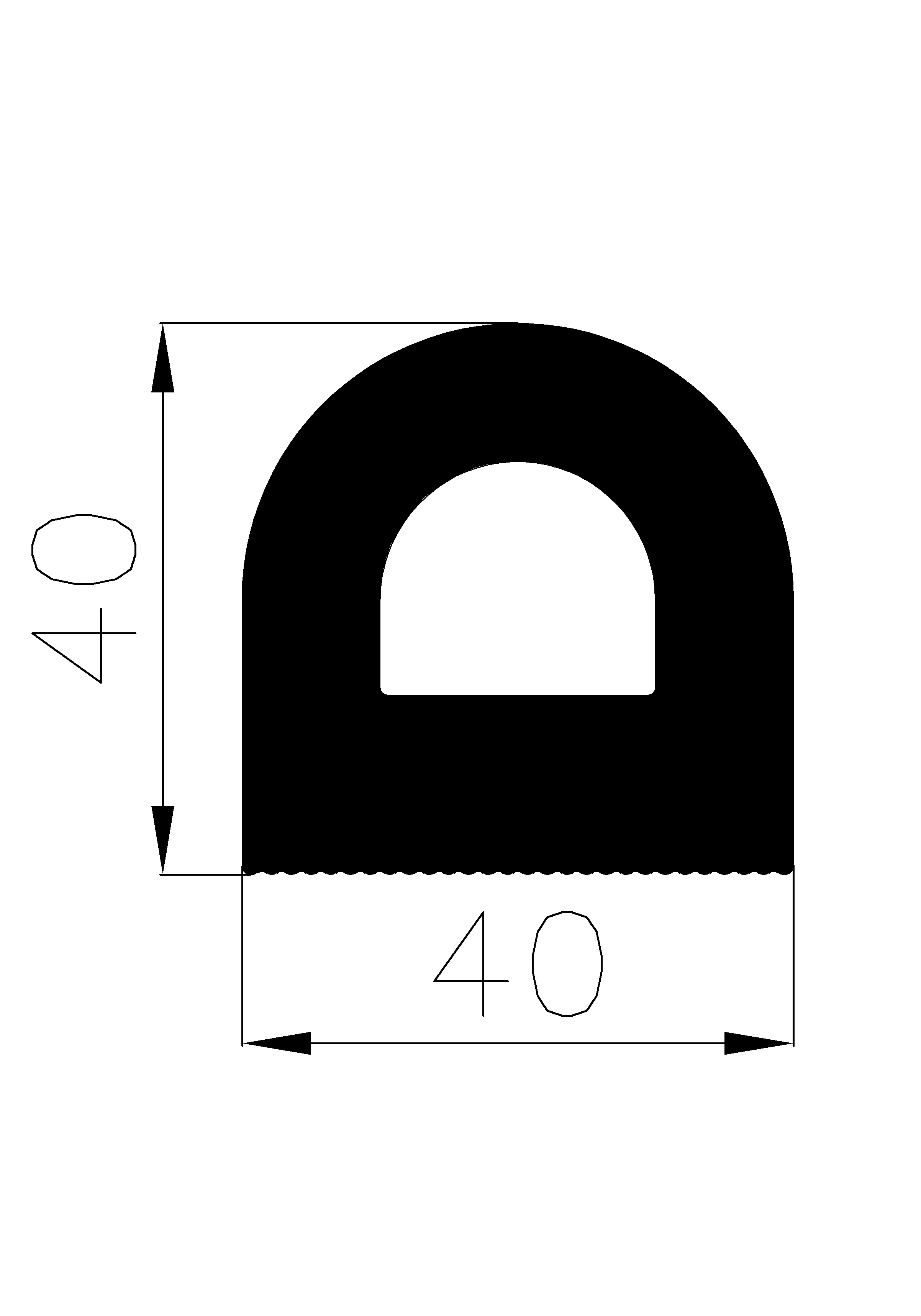 12430160KG - silicone rubber profiles - Semi-circle, D-profiles