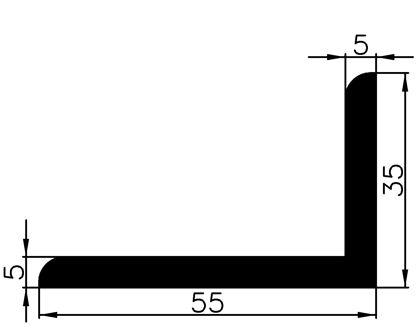 13080365KG - rubber profiles - Angle shape profiles