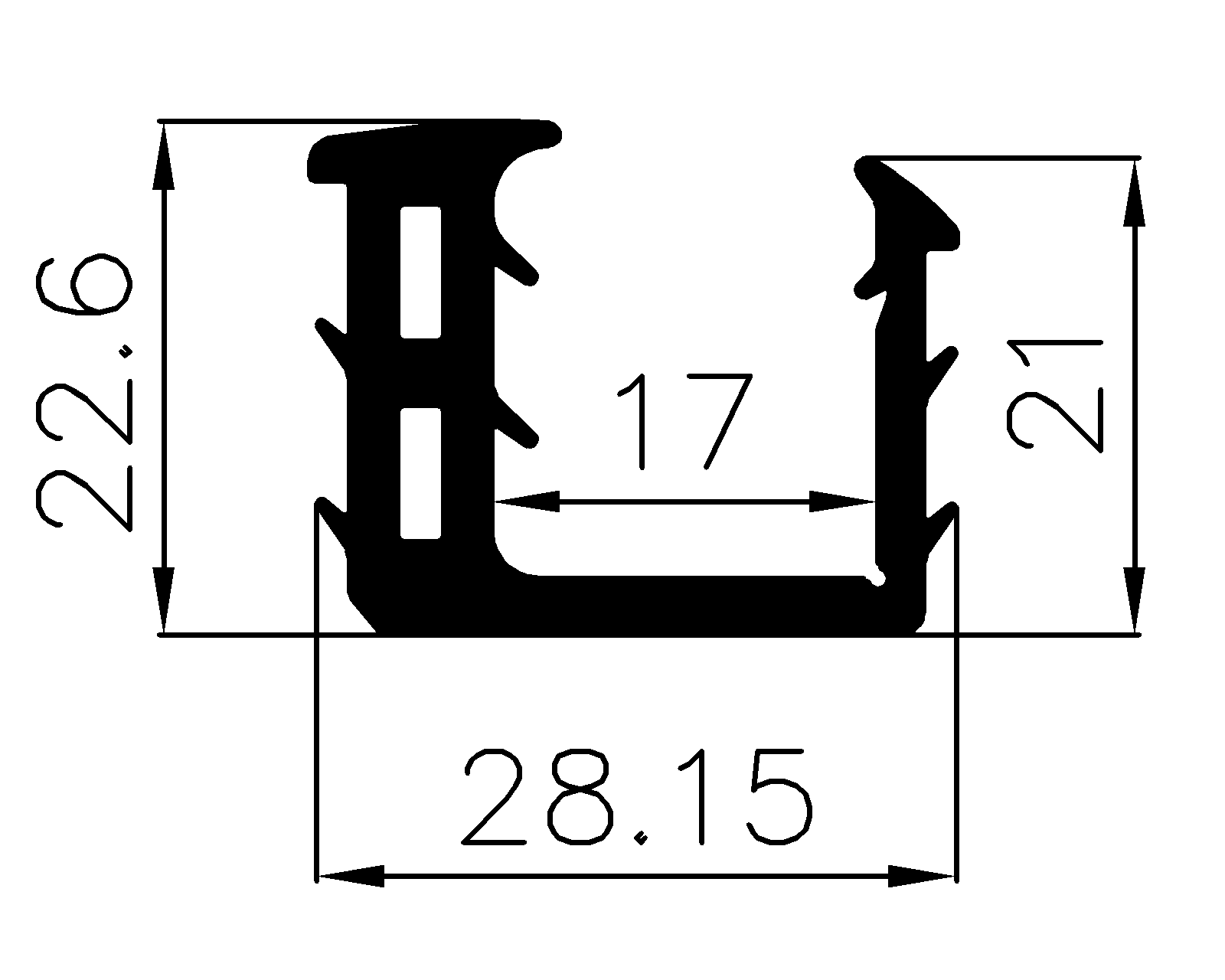 13400370KG - rubber profiles - U shape profiles