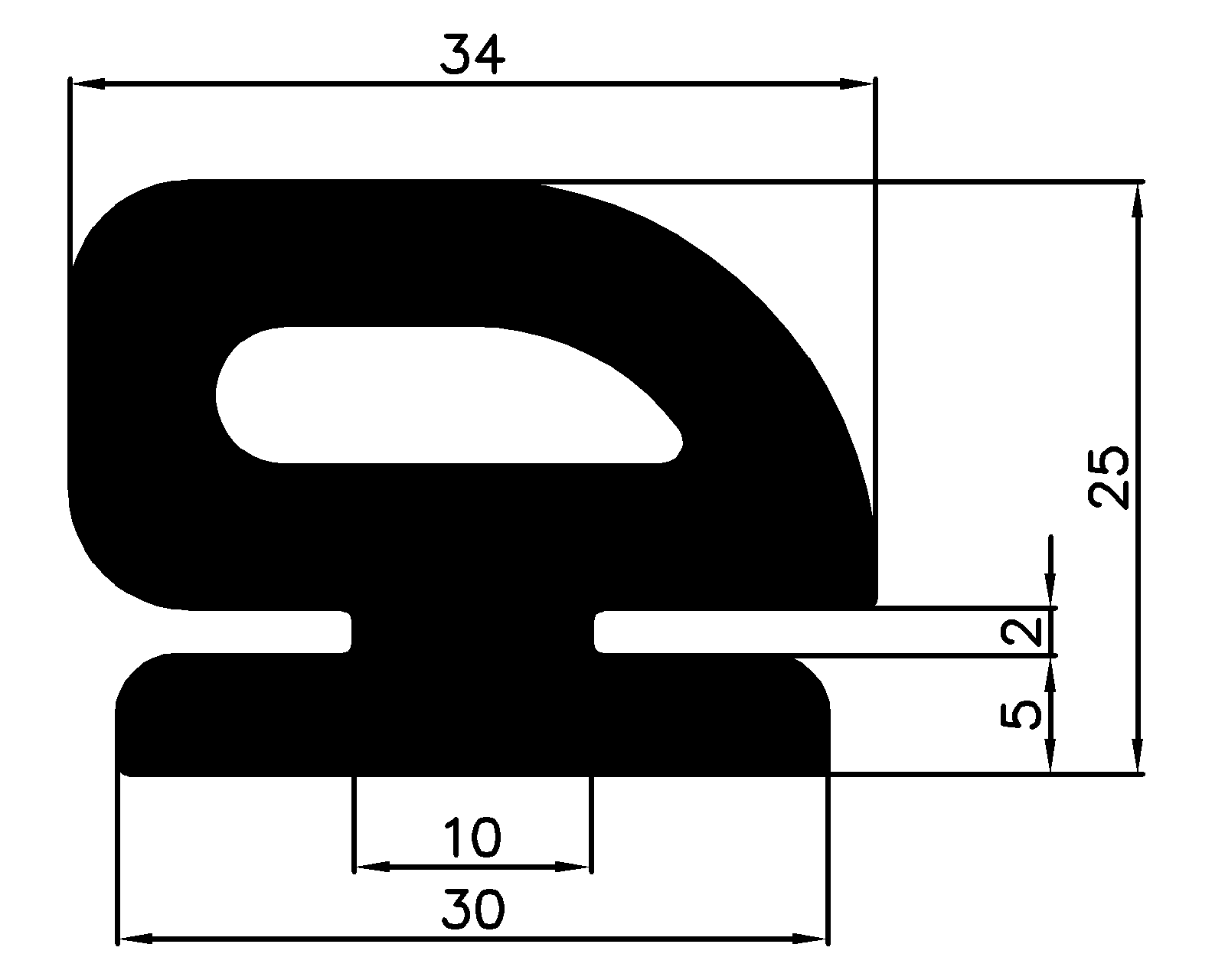 15740360KG - EPDM rubber profiles - Sliding door – finger-guard profiles