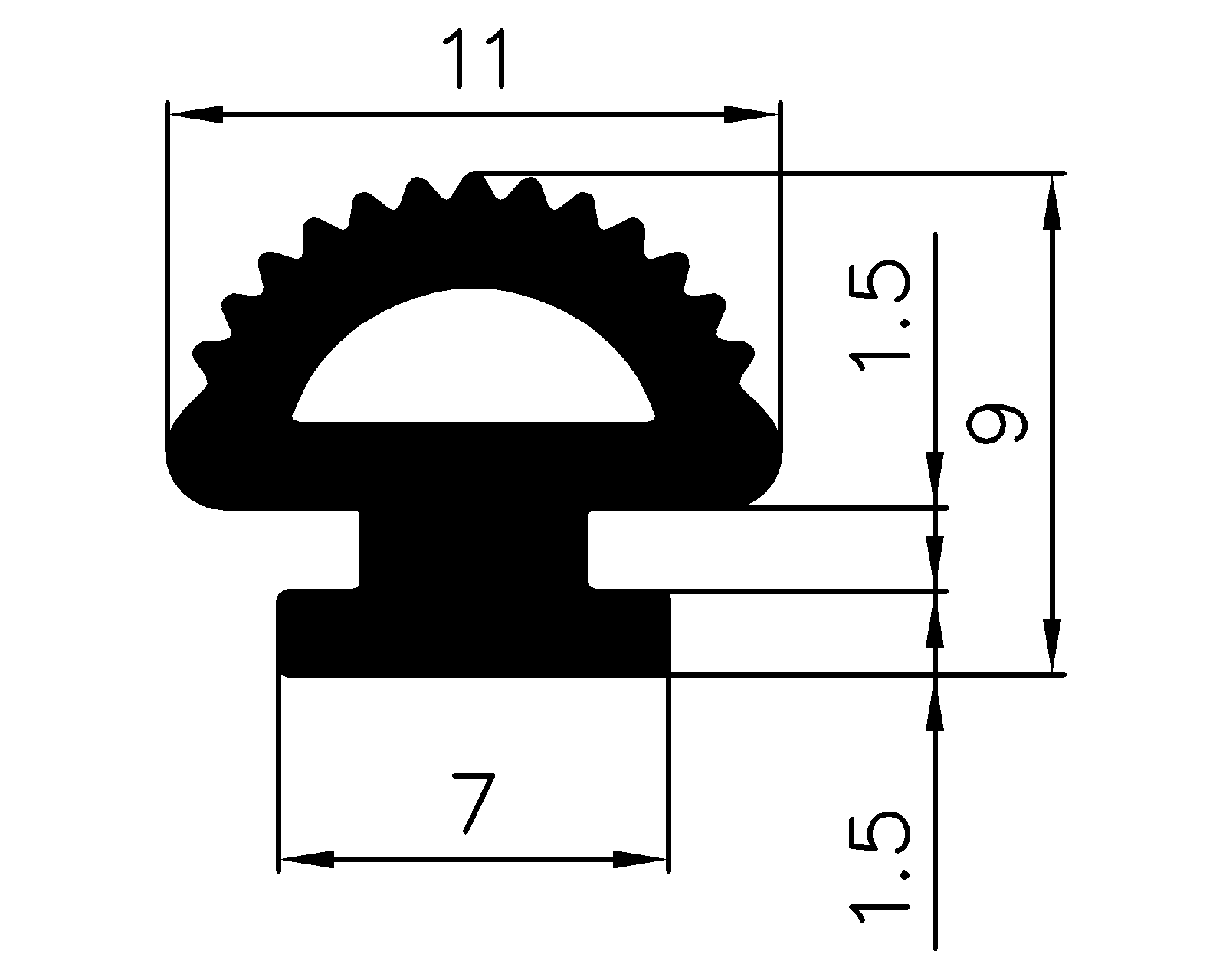 16440365KG - EPDM rubber profiles - Sliding door – finger-guard profiles