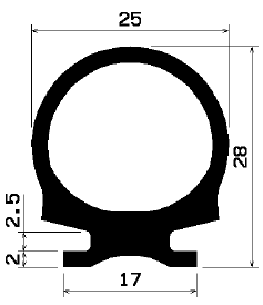 RT 0425 - EPDM rubber profiles - Sliding door – finger-guard profiles