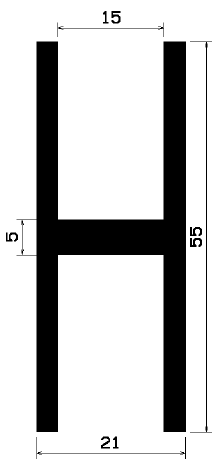 H 0853 - EPDM profiles - H-profiles