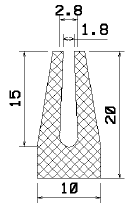 MZS 25251 - sponge profiles - U shape profiles