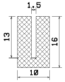 MZS - 25271 - sponge profiles - U shape profiles