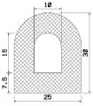 MZS 25560 - EPDM sponge profiles - Semi-circle, D-profiles