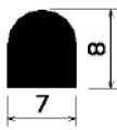 HR 1454 Sl - silicone rubber profiles - Semi-circle, D-profiles