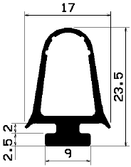 RT 1600 - EPDM rubber profiles - Sliding door – finger-guard profiles