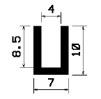 TU1- 1688 1B= 100 m - rubber profiles - U shape profiles