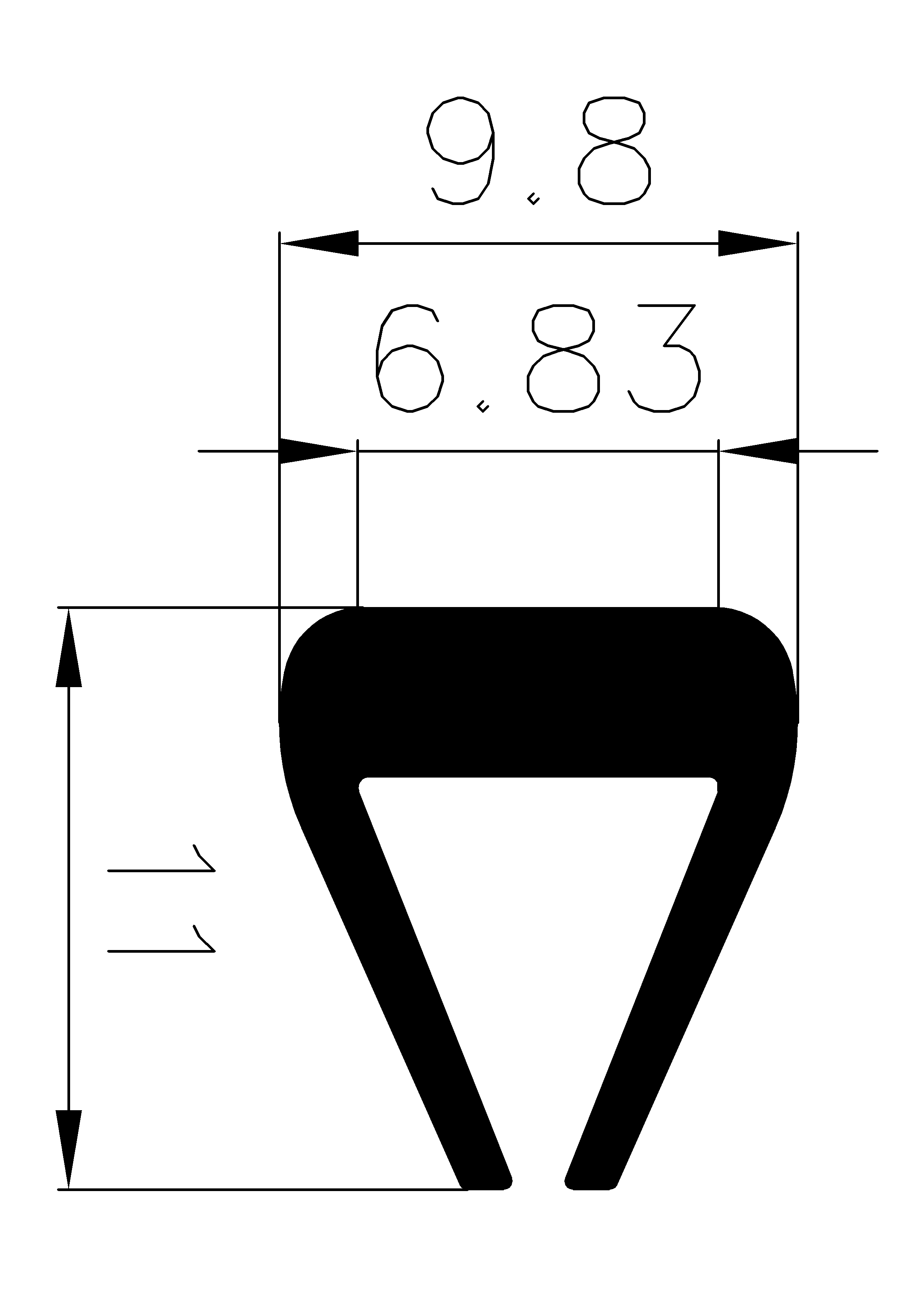 6400160KG - silicone profiles - U shape profiles