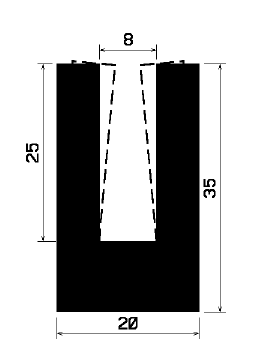 TU1- 2047 - silicone profiles - U shape profiles