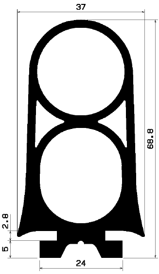 RT 2351 - EPDM rubber profiles - Sliding door – finger-guard profiles