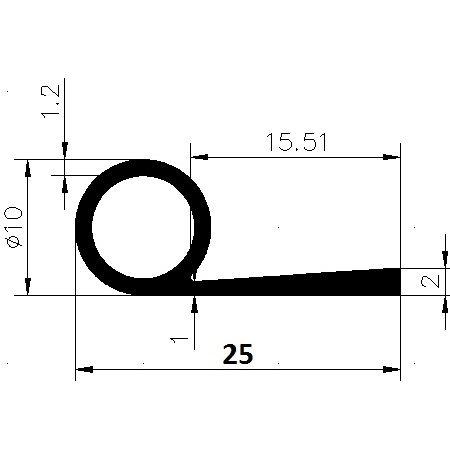 FN - G604 - EPDM profiles - Flag or 'P' profiles