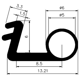 FN - G422 - silicone  profiles - Flag or 'P' profiles