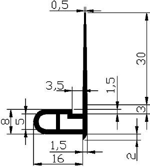 FN - G433 - EPDM profiles - Flag or 'P' profiles