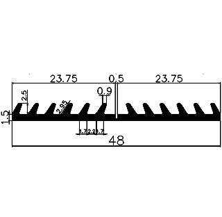 F - G545 48×4 mm - EPDM profiles - Layer and insulator profiles