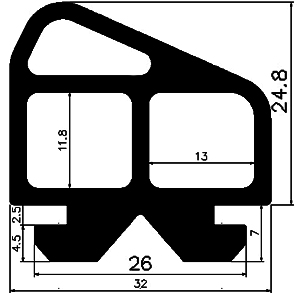 RT - G566 - EPDM rubber profiles - Sliding door – finger-guard profiles