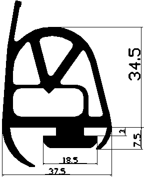 RT - G632 - EPDM rubber profiles - Sliding door – finger-guard profiles