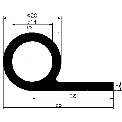 FN - G682 - EPDM profiles - Flag or 'P' profiles