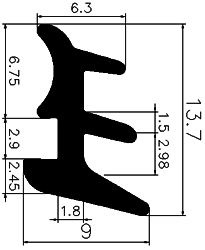 KS - G685 13,7×9 mm - Glazing profiles