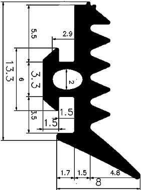 KS - G686 17×8 mm - Glazing profiles