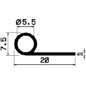 FN 0104 - silicone  profiles - Flag or 'P' profiles