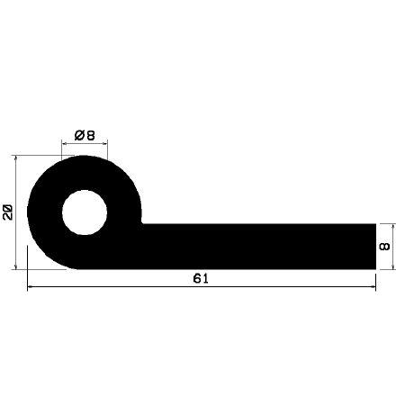 FN 0522 - EPDM profiles - Flag or 'P' profiles