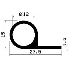 FN 0967 - EPDM profiles - Flag or 'P' profiles