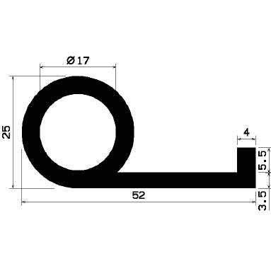 FN 1149 - EPDM profiles - Flag or 'P' profiles