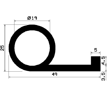 FN 1151 - EPDM profiles - Flag or 'P' profiles