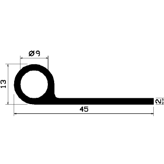 FN 1232 - EPDM profiles - Flag or 'P' profiles