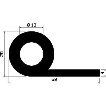 FN 1265 - EPDM profiles - Flag or 'P' profiles