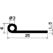 FN - G857 - EPDM profiles - Flag or 'P' profiles