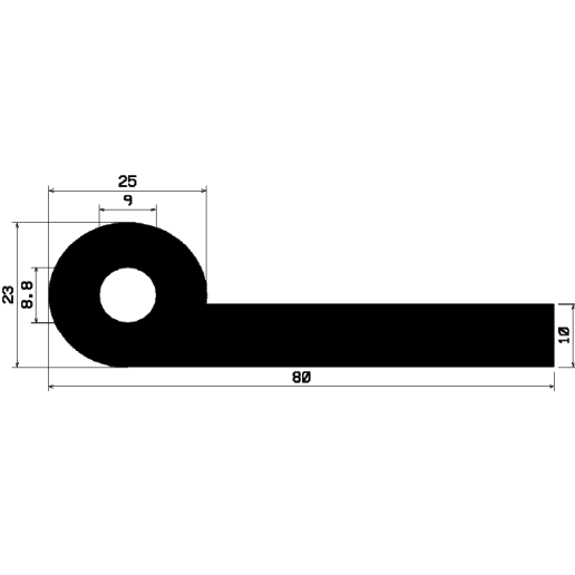 FN 2209 - EPDM profiles - Flag or 'P' profiles