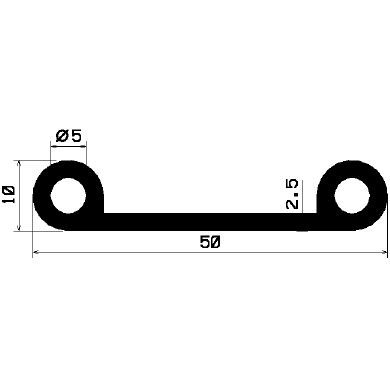 FN 2401 - EPDM profiles - Flag or 'P' profiles