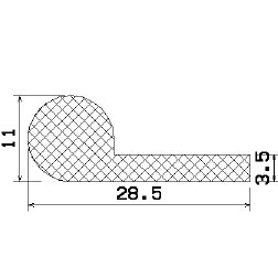 MZS - 25095 - sponge profiles - Flag or 'P' profiles