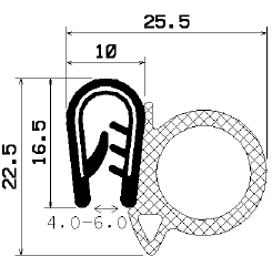 SD-0182 MIN. 1000 m - with coextruded metal insert - Edge protection profiles