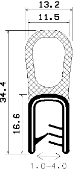 SD-0410 - with coextruded metal insert - Edge protection profiles